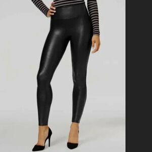 Spanx faux leather black leggings size Xlarge